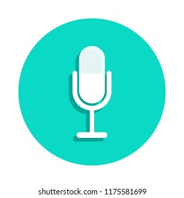 microphone icon in badge style. One of Music Instruments collection icon can be used for UI, UX