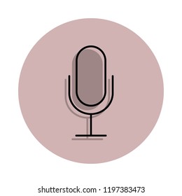microphone icon in badge style. One of Media, Press collection icon can be used for UI, UX