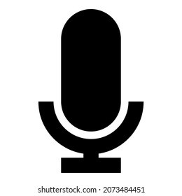 Microphone icon black color vector illustration flat style simple image