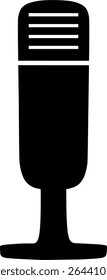 Ícone de microfone em preto - Símbolo de design plano para áudio, gravação e comunicação
