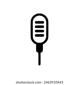 Microphone icon. Black Microphone icon on white background. Vector illustration