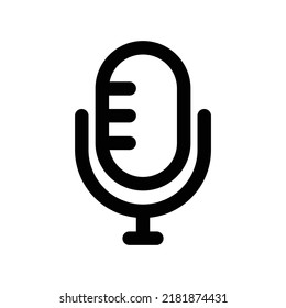 Microphone icon in black outline style