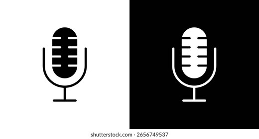 Microphone icon black silhouette for web, and mobile app