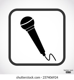microphone icon - black vector illustration