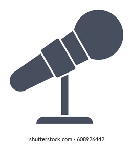 Microphone icon, black vector silhouette on white background
