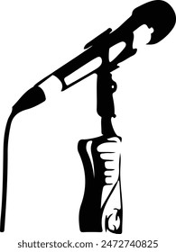 Microphone Icon in black and white