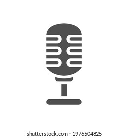 Microphone Icon Black and White Vector Graphic