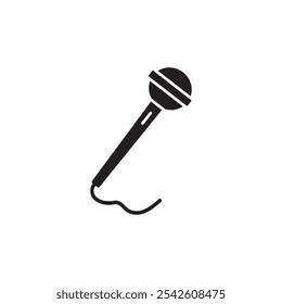 Microphone icon black and white vector sign