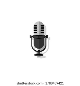 Microphone icon black-gray with shadow. Game. Studio. Vector EPS10