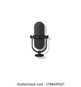 Microphone icon black-gray with shadow. Game. Studio. Vector EPS10