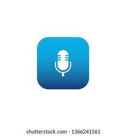 Microphone icon with blue background 