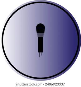 fondo azul del icono de micrófono 6D