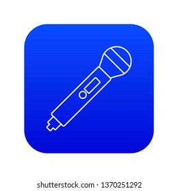 Microphone icon blue vector isolated on white background