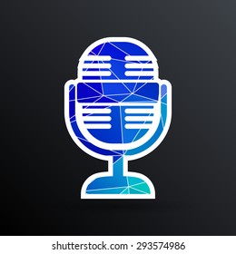 microphone icon broadcasting isolated broadcast journalist record .