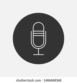 Microphone Icon. Broadcasting, Podcast Symbol for Design Elements, Websites, Presentation and Application - Vector.