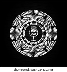 microphone icon with chalkboard texture