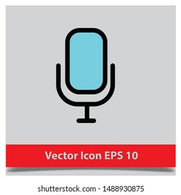 microphone icon. Cinema element icon. Premium quality graphic design. Signs, color symbols collection icon for websites, web design, mobile app, info graphics on gray background