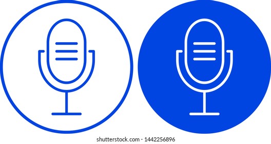 Microphone icon in circle. Vector illustration