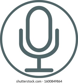 Microphone icon in circle. Vector illustration