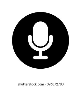 Microphone Icon in circle . Vector illustration