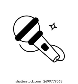 Ícone de microfone limpo e ilustração vetorial moderna