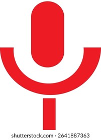 Microphone icon in clean vector style, representing audio, recording, and communication. Perfect for music, podcasts, apps, and media projects. Fully editable and scalable Adobe Illustrator EPS file
