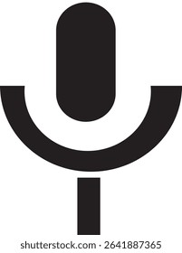 Microphone icon in clean vector style, representing audio, recording, and communication. Perfect for music, podcasts, apps, and media projects. Fully editable and scalable Adobe Illustrator EPS file