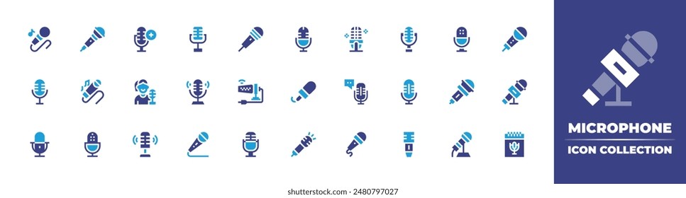 Microphone icon collection. Duotone color. Vector illustration. Containing microphone, broadcaster, mic, voicemessage.