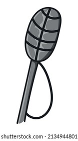 Microphone icon Colored Doodle Vector Illustration. Isolated on a white background. Element for label, website, print, book, logo, sticker.