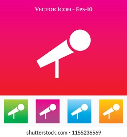 Microphone Icon in Colored Square box. eps-10
