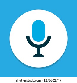 Microphone icon colored symbol. Premium quality isolated karaoke element in trendy style.