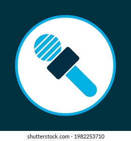 Microphone icon colored symbol. Premium quality isolated mic element in trendy style.
