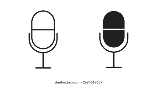 Concepto de icono de micrófono. Símbolo del logotipo para el Web y el móvil. Pixel perfecto.