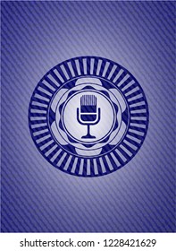 microphone icon with denim texture