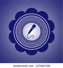 microphone icon with denim texture