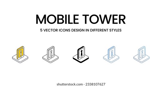 Microphone Icon Design in 5-Stil mit Editable Stroke. Linie, feste, flache Linie, Duo Tone Farbe und Farbverlauf Linie. Geeignet für Webpage, Mobile App, UI, UX und GUI Design.