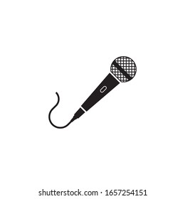 Diseño de iconos de micrófono aislado en fondo blanco. Ilustración del vector