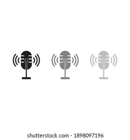 Mikrofon-Symboldesign einzeln auf weißem Hintergrund