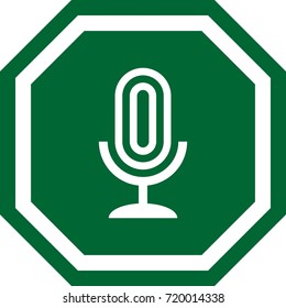 Microphone icon. Design of an octagonal sign. 
