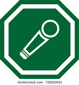 Microphone icon , design of an octagonal sign. square with chamfer
