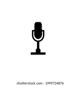 Microphone icon design vector illustration with flat style