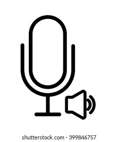microphone icon design, vector illustration