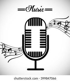 microphone icon design, vector illustration