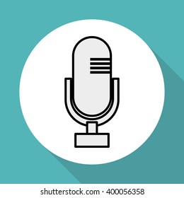 microphone icon design, vector illustration