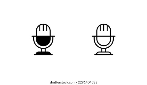 Microphone icon design with white background stock illustration