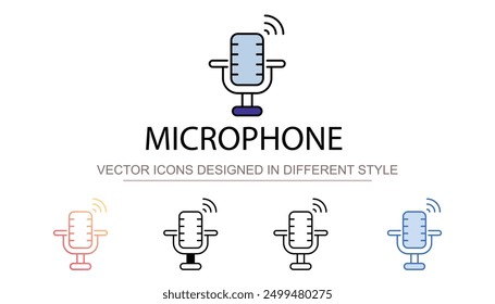 Microphone icon design with white background stock illustration