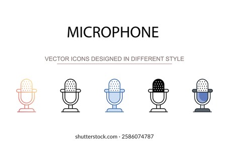 Microphone icon design with white background stock illustration
