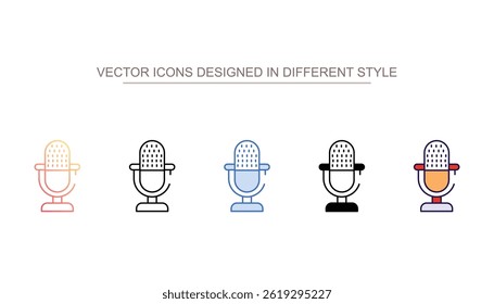 Microphone icon design with white background stock illustration