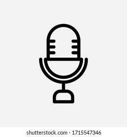 Microphone icon designed in line style