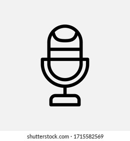 Icono de micrófono diseñado en un estilo de línea